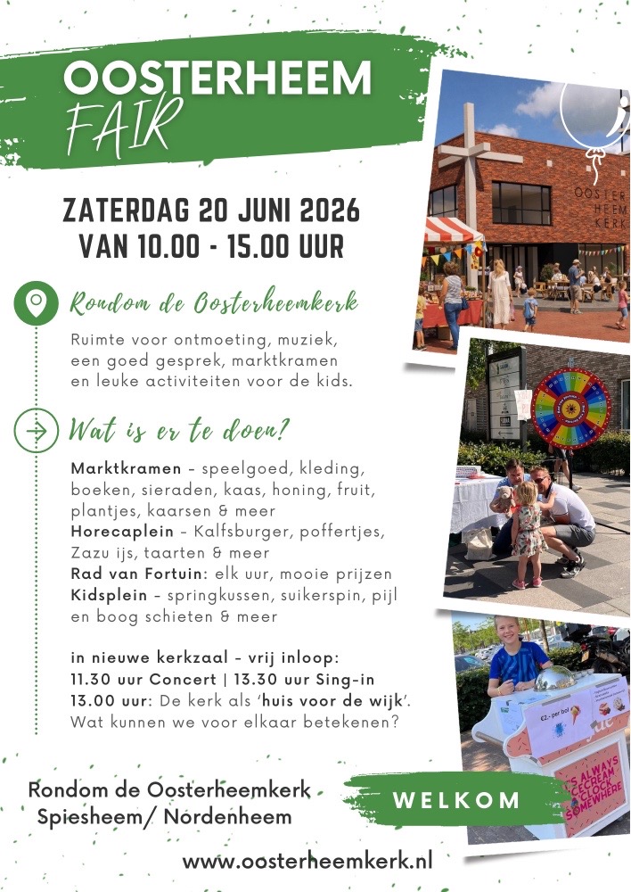 Flyer Oosterheemkerk Fair | 20 juni 2026